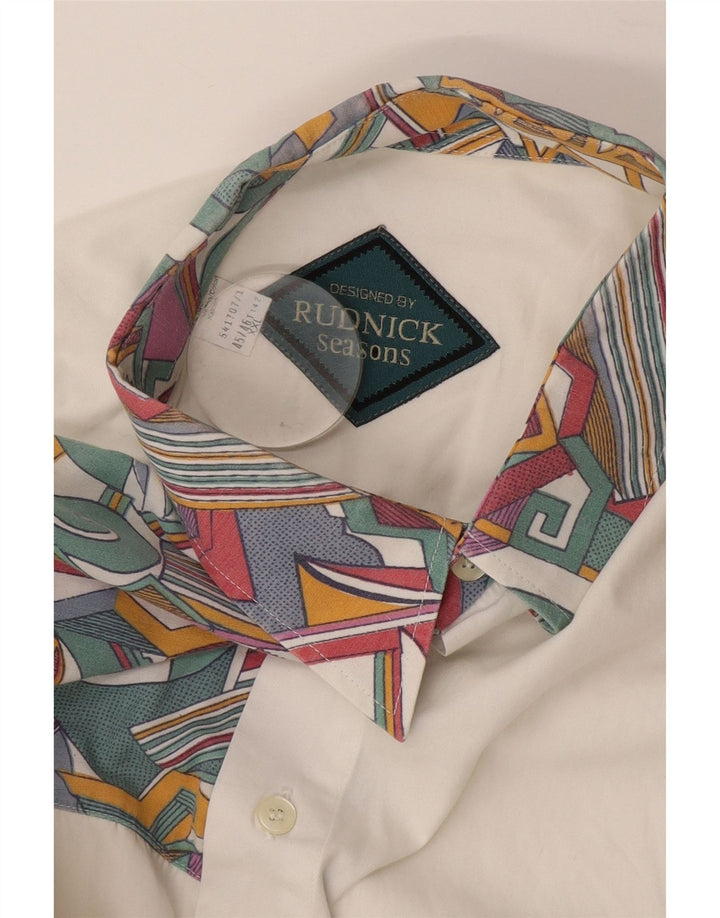 Camicia da uomo Rudnick 2XL Cotone geometrico bianco