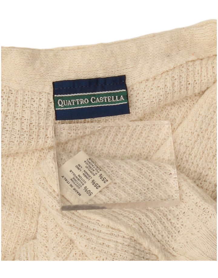 Maglione Cardigan Uomo Quattro Castella Grande Cotone Beige
