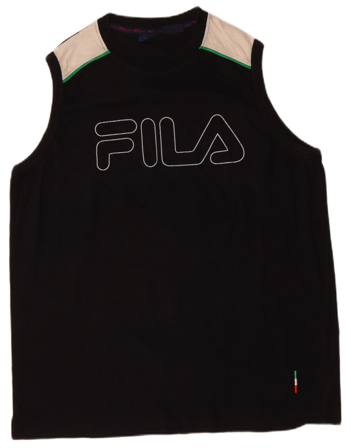 Canotta grafica da uomo FILA XL in cotone color block nero