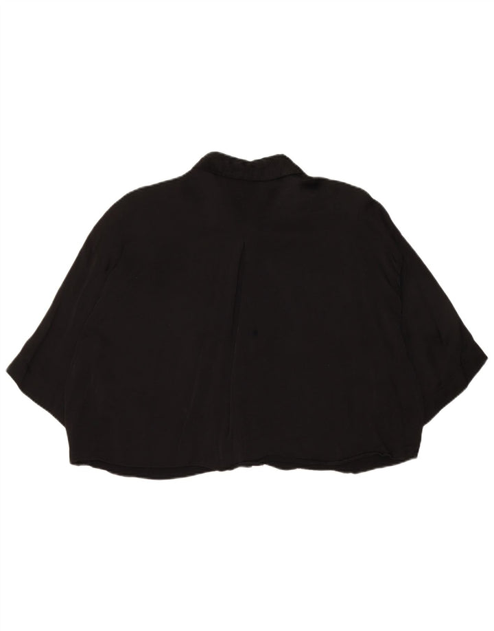 Zara Donna, Camicetta Corta Oversize con Maniche a 3/4 UK 14 Media Nera