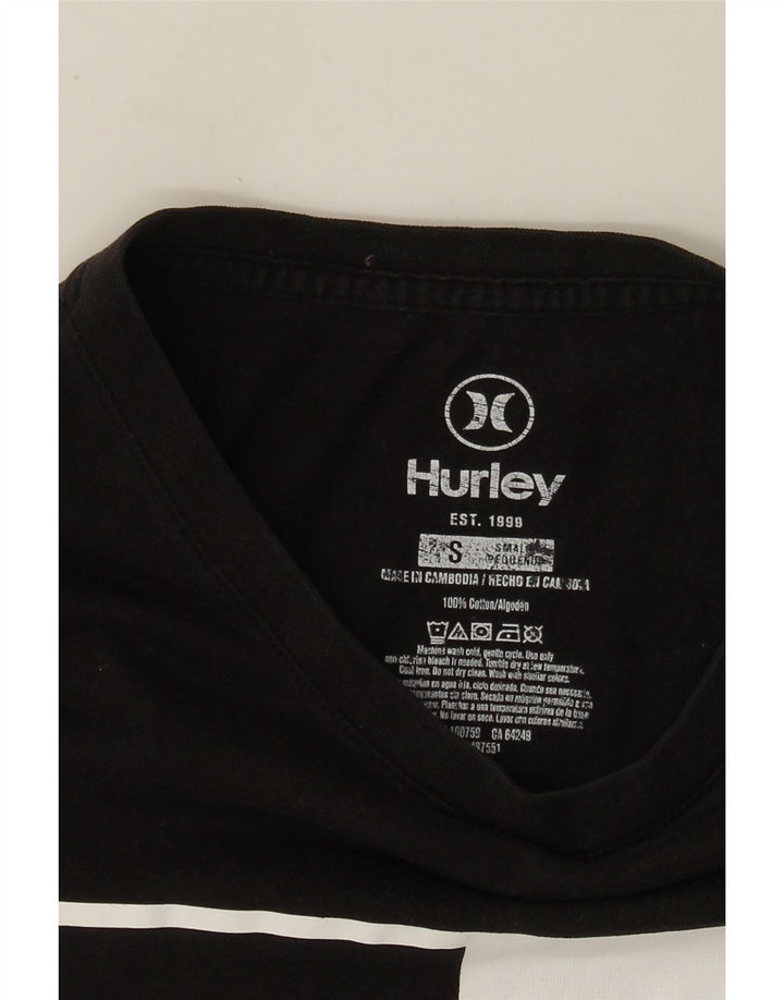 T-shirt grafica da uomo Hurley Top Small in cotone nero
