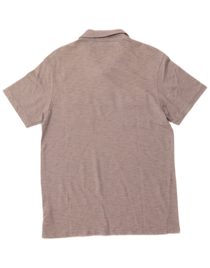 Polo militare da uomo GUESS grande in cotone gessato grigio