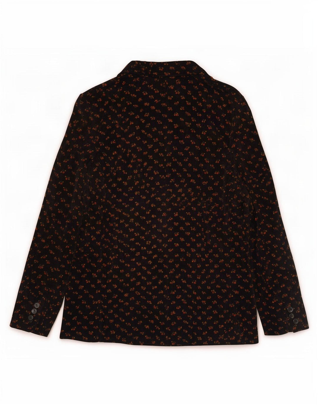 Giacca vintage da donna in velluto a 3 bottoni IT 48 XL nera floreale