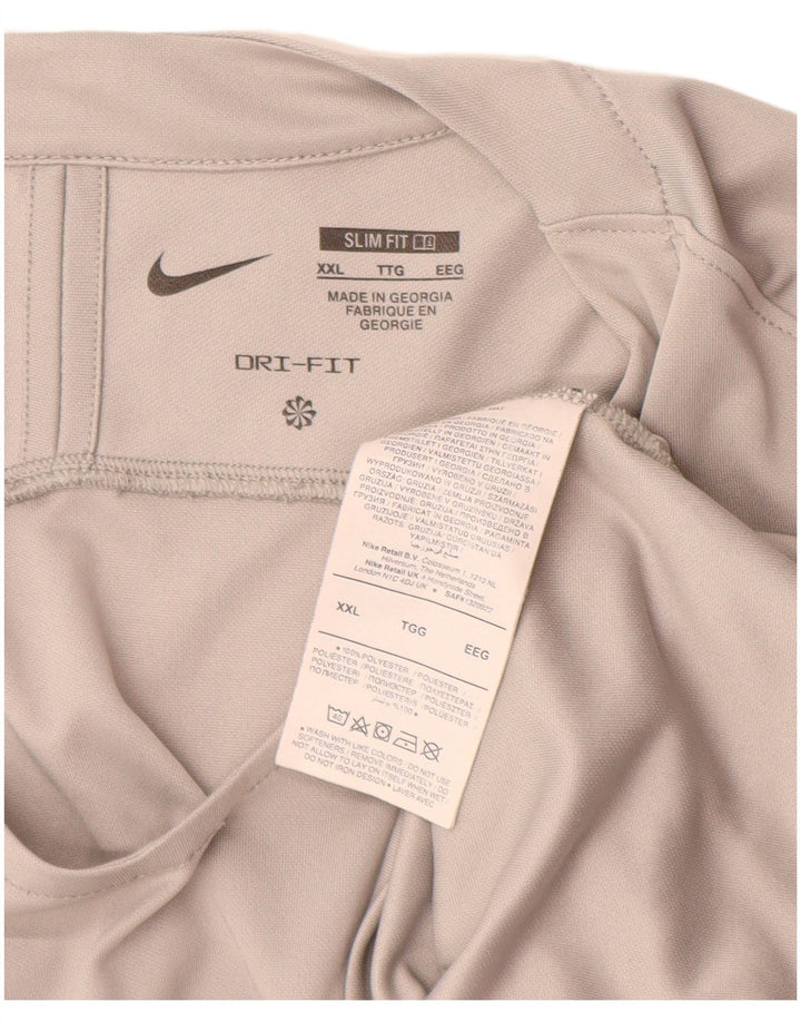 Nike Uomo Dri Fit Slim Fit Top manica lunga 2XL Grigio Poliestere