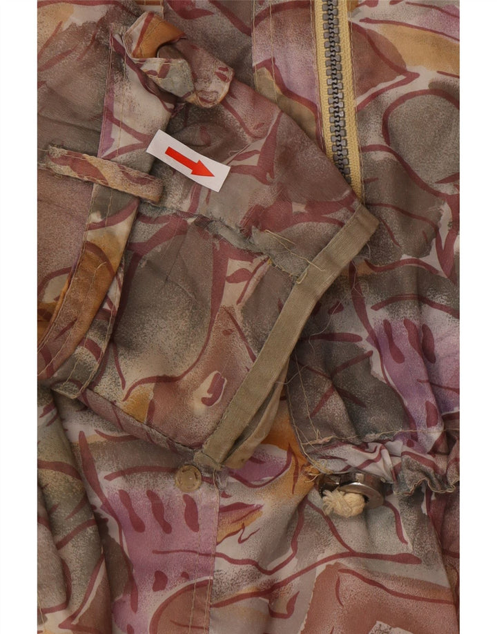 Giacca a vento vintage da donna UK 20 2XL floreale multicolore