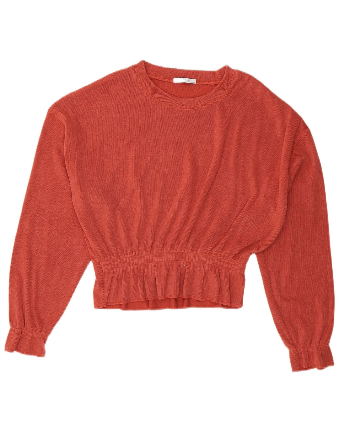 Camicetta a maniche lunghe corta oversize da donna Zara UK 10 piccola arancione
