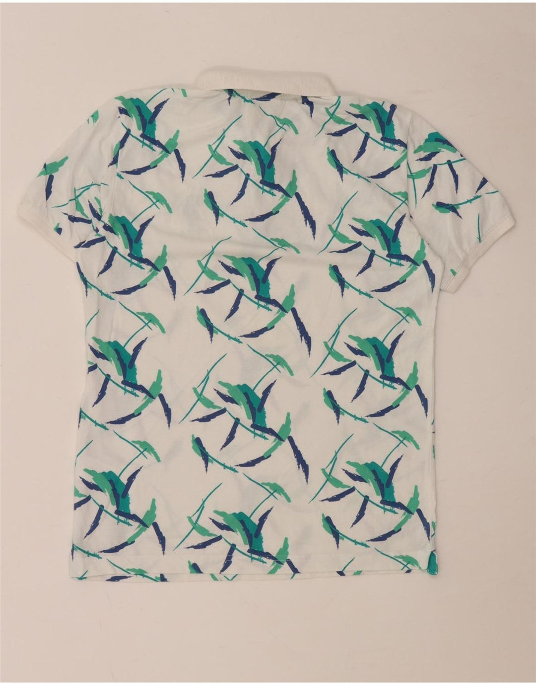 US Polo Assn Polo da uomo con motivo astratto in cotone floreale bianco medio