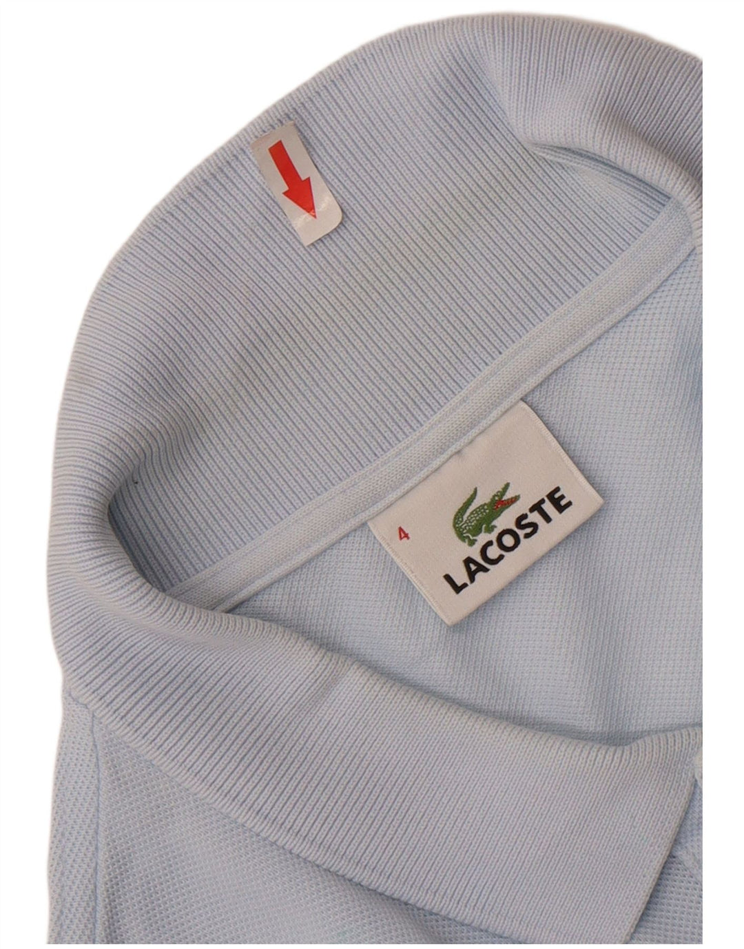 Polo LACOSTE da uomo a maniche lunghe taglia 4 in cotone blu medio