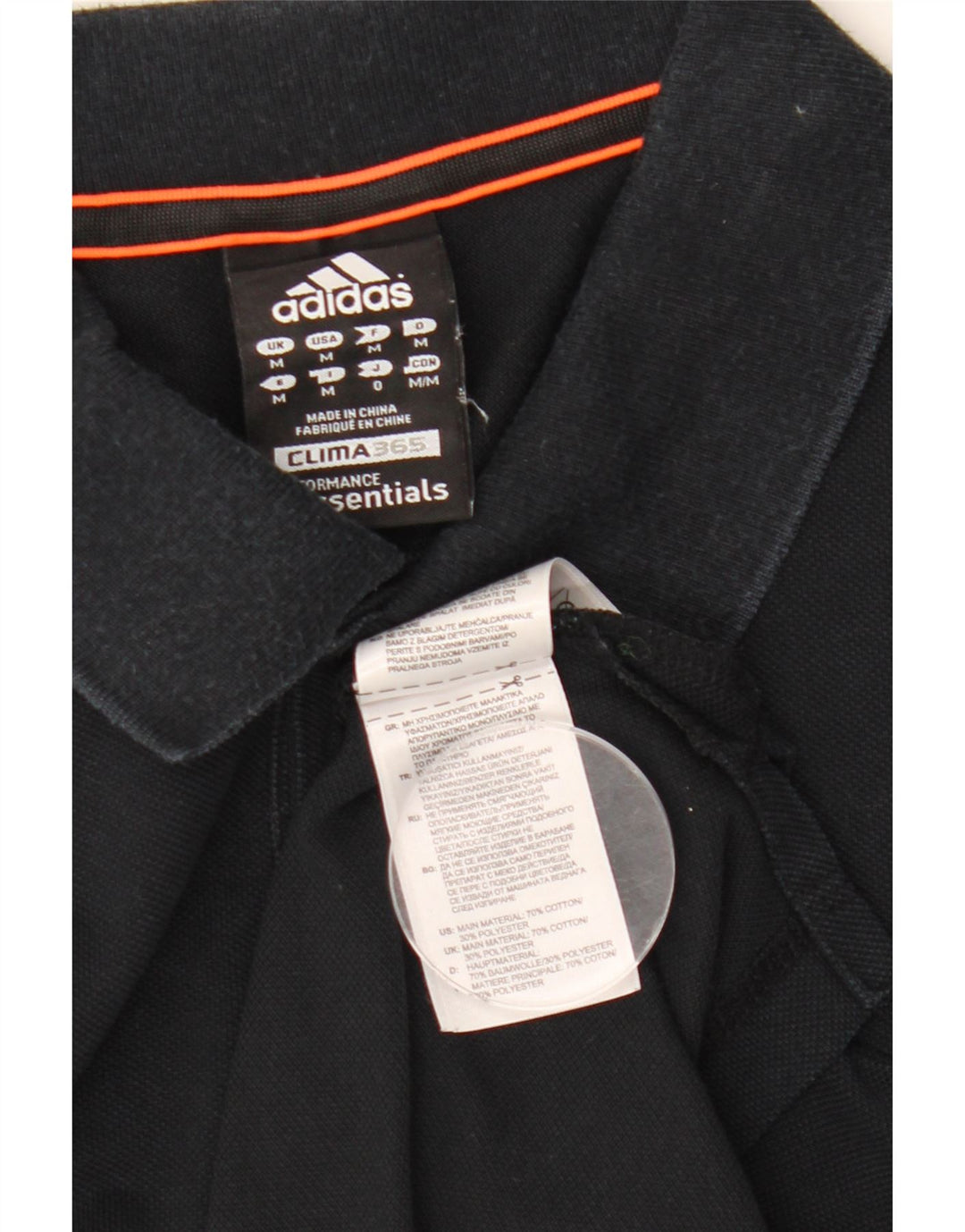 Polo Adidas Clima 365 da uomo in cotone medio blu navy