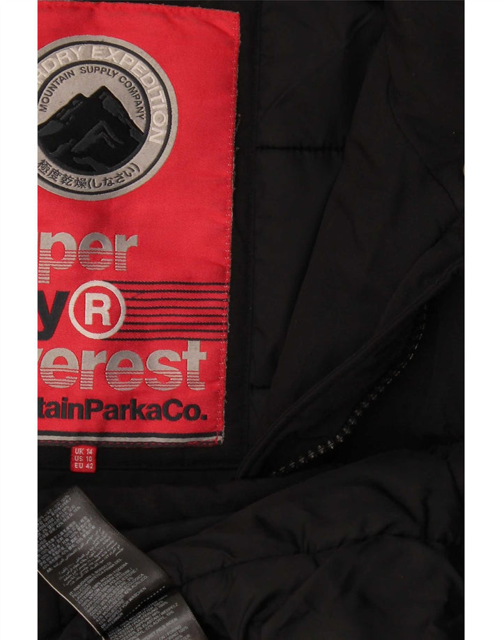 Giacca parka da donna Superdry UK 14 grande poliestere nero