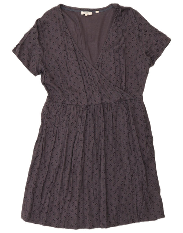 Abito a trapezio da donna Fat Face UK 12 Viscosa geometrica viola medio