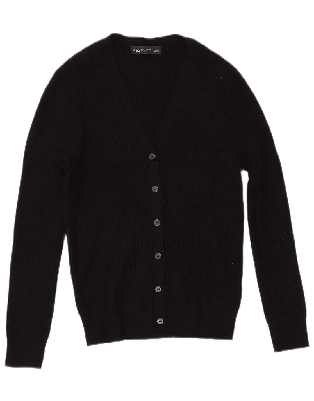 Maglione cardigan da donna Marks & Spencer UK 12 viscosa nera media