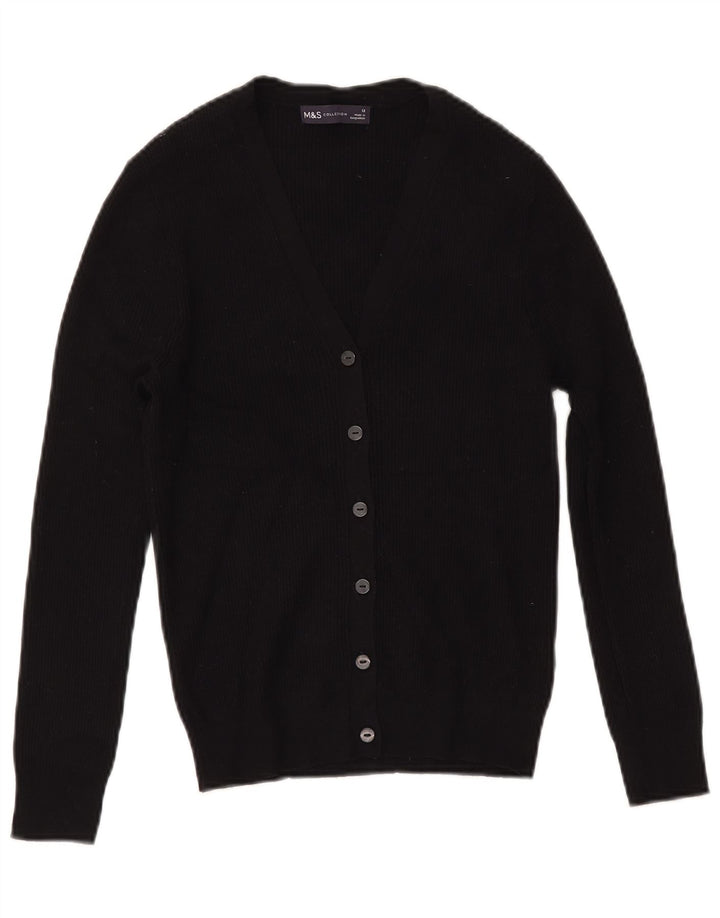 Maglione cardigan da donna Marks & Spencer UK 12 viscosa nera media