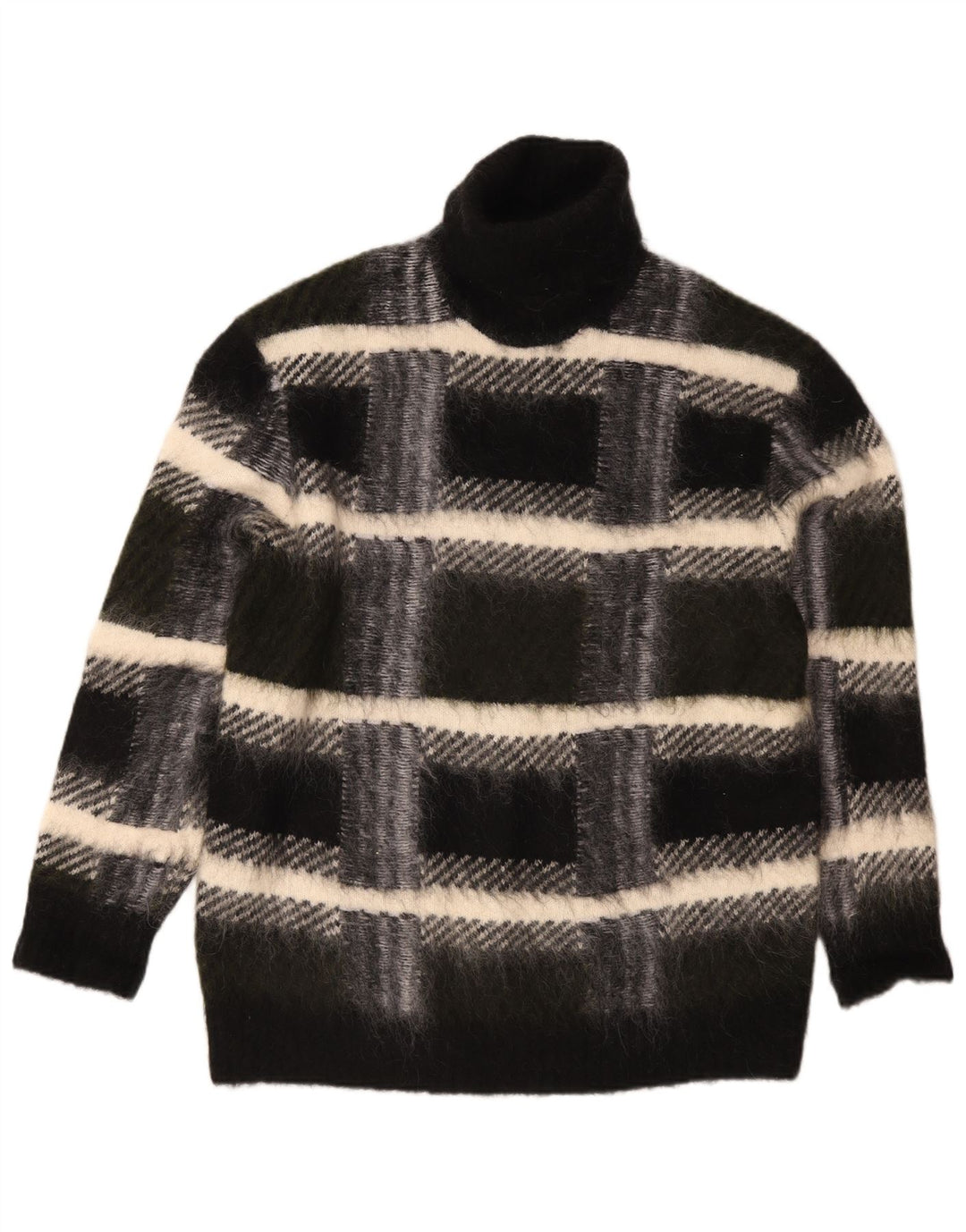 Maglione maglione oversize da donna Cos con collo alto UK 14 Plaid nero medio