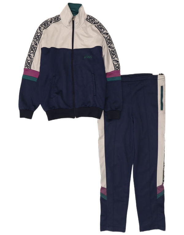 Tuta intera da uomo con vestibilità ampia grafica Asics IT 44 XS blu navy color block