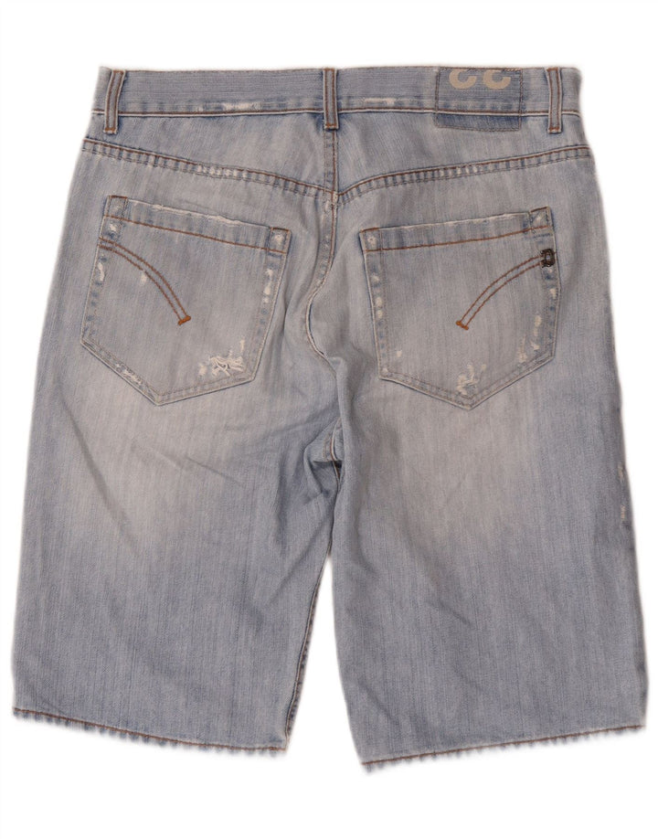 Dondup Pantaloncini in denim invecchiato da uomo W33 cotone blu medio