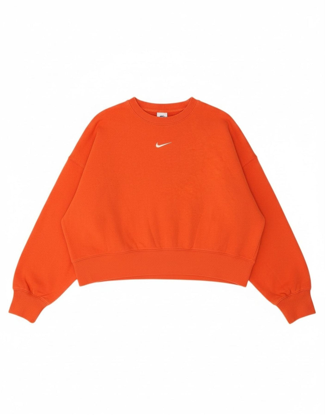 Felpa corta oversize da donna Nike, maglione, UK 14, cotone rosso medio