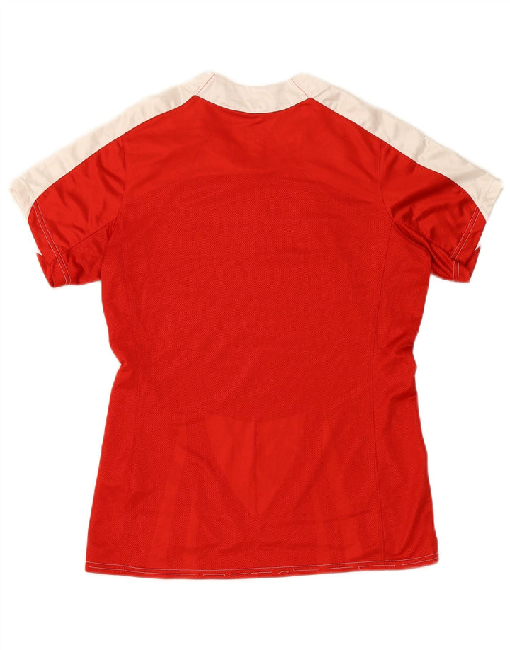 T-shirt Nike Fit Dry da donna, top US 8/10, poliestere color block rosso medio