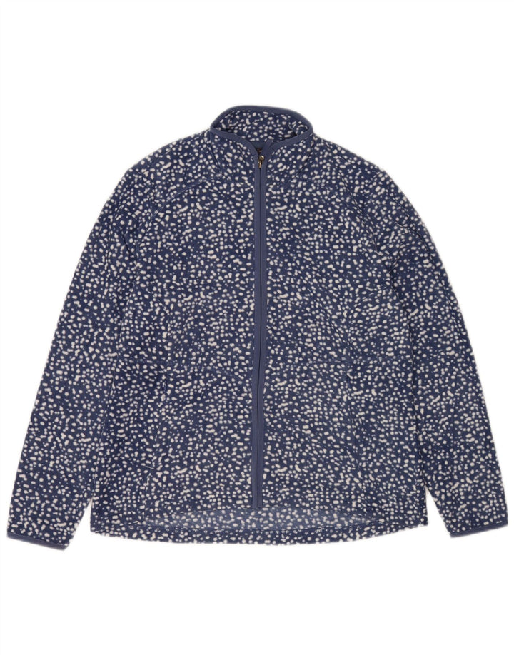 Giacca in pile da donna Marks & Spencer UK 16 grande blu navy maculato