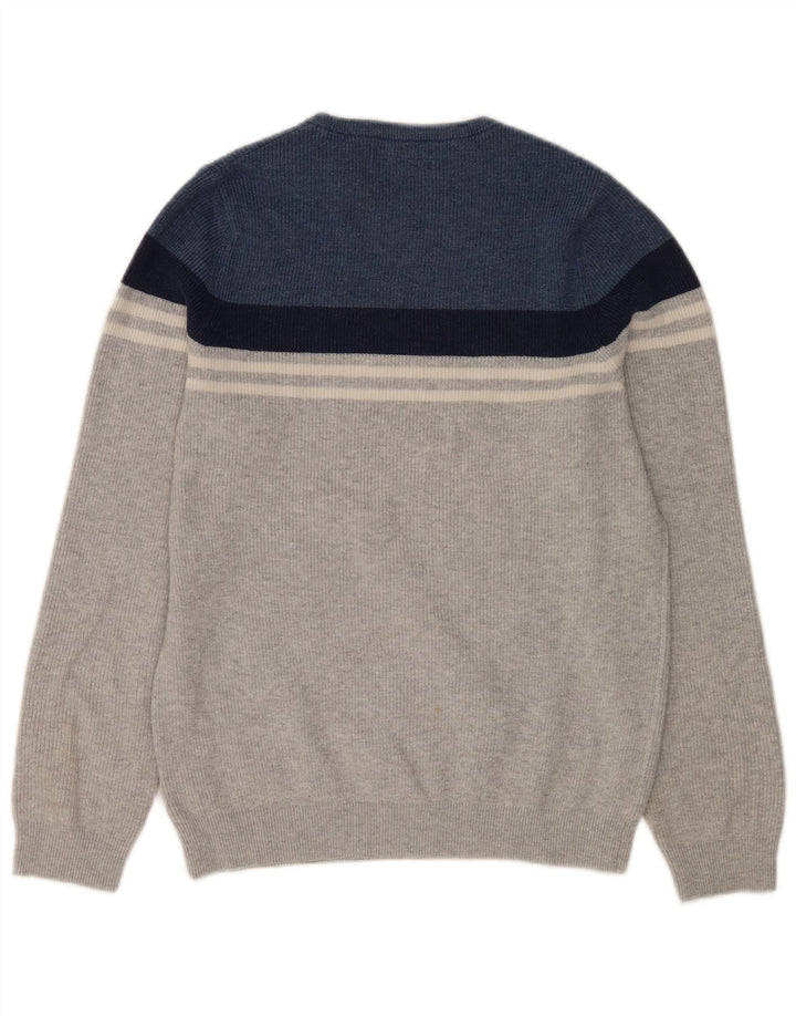 Maglione maglione girocollo da uomo Marks & Spencer piccolo grigio a blocchi di colore