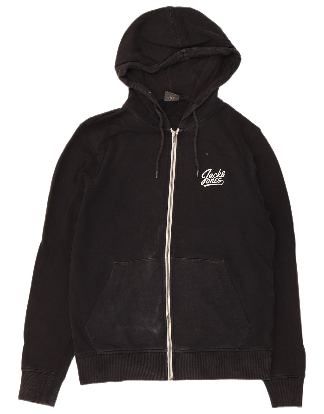 Maglione con cappuccio e zip da uomo Jack & Jones in cotone nero medio