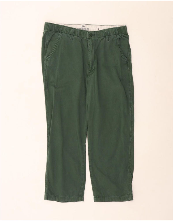 Pantaloni chino dritti corti da uomo Levi's grandi W34 L24 cotone verde