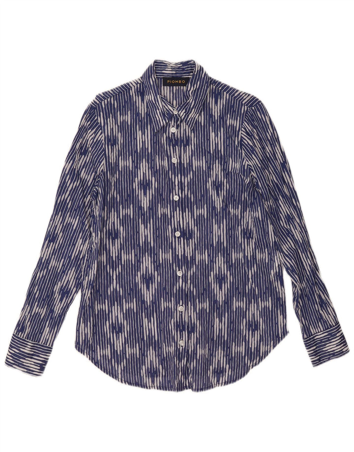 Camicia da donna Piombo UK 10 Small Blu Ikat Cotton
