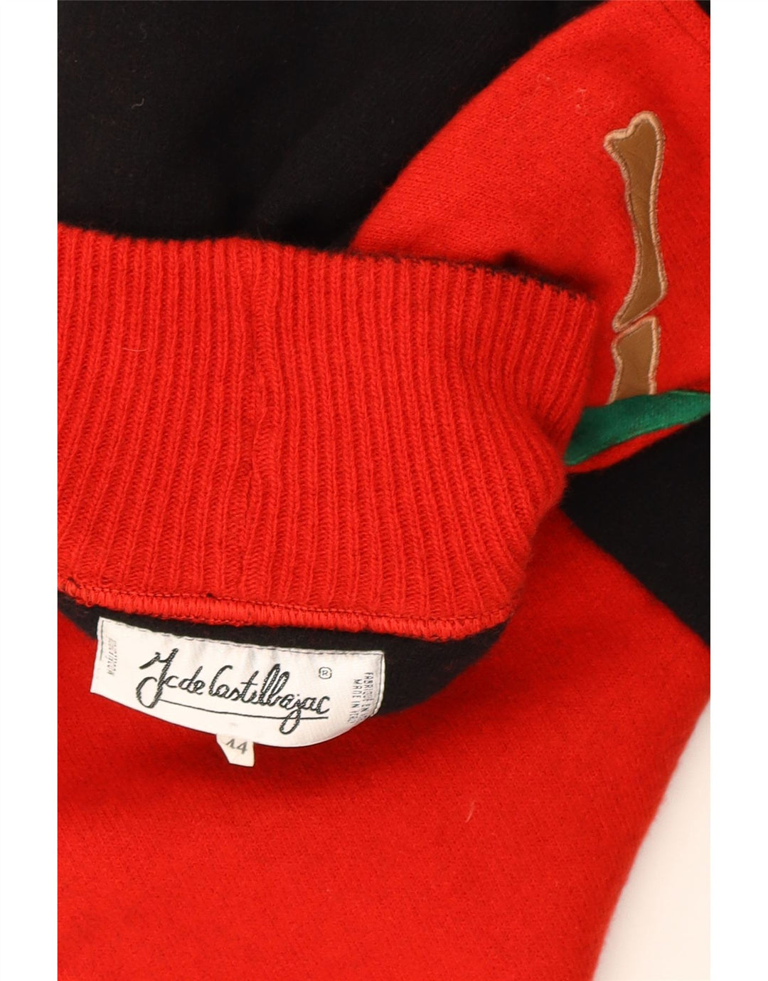 JC DE CASTELBAJAC Womens Graphic Jumper Dress IT 44 Medium Red Colourblock Vintage JC De Castelbajac and Second-Hand JC De Castelbajac from Messina Hembry 