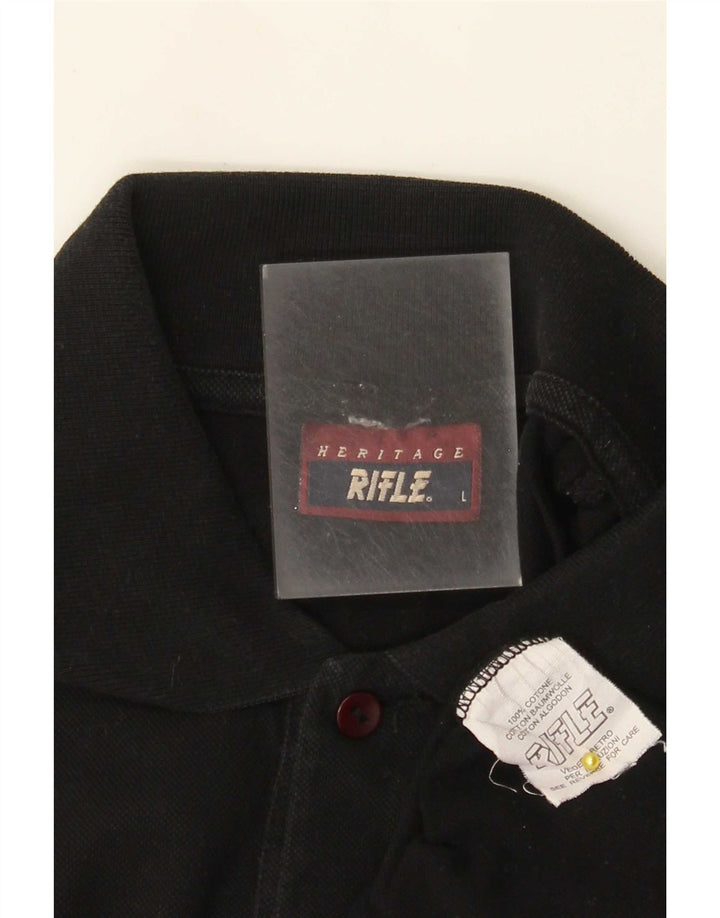 Polo Heritage da uomo Rifle, grande, in cotone nero