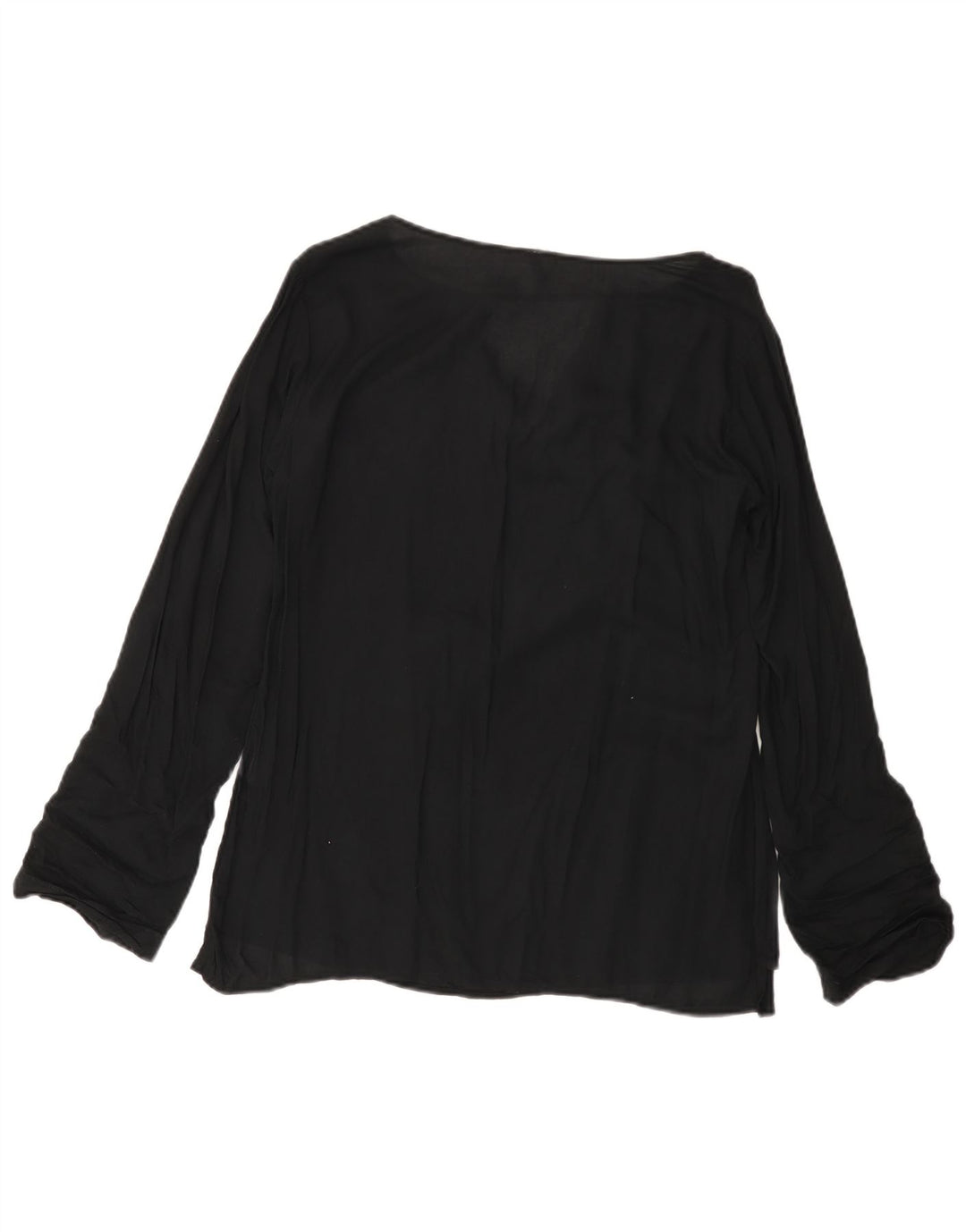 BENETTON Camicetta a maniche lunghe da donna UK 14 Viscosa media nera