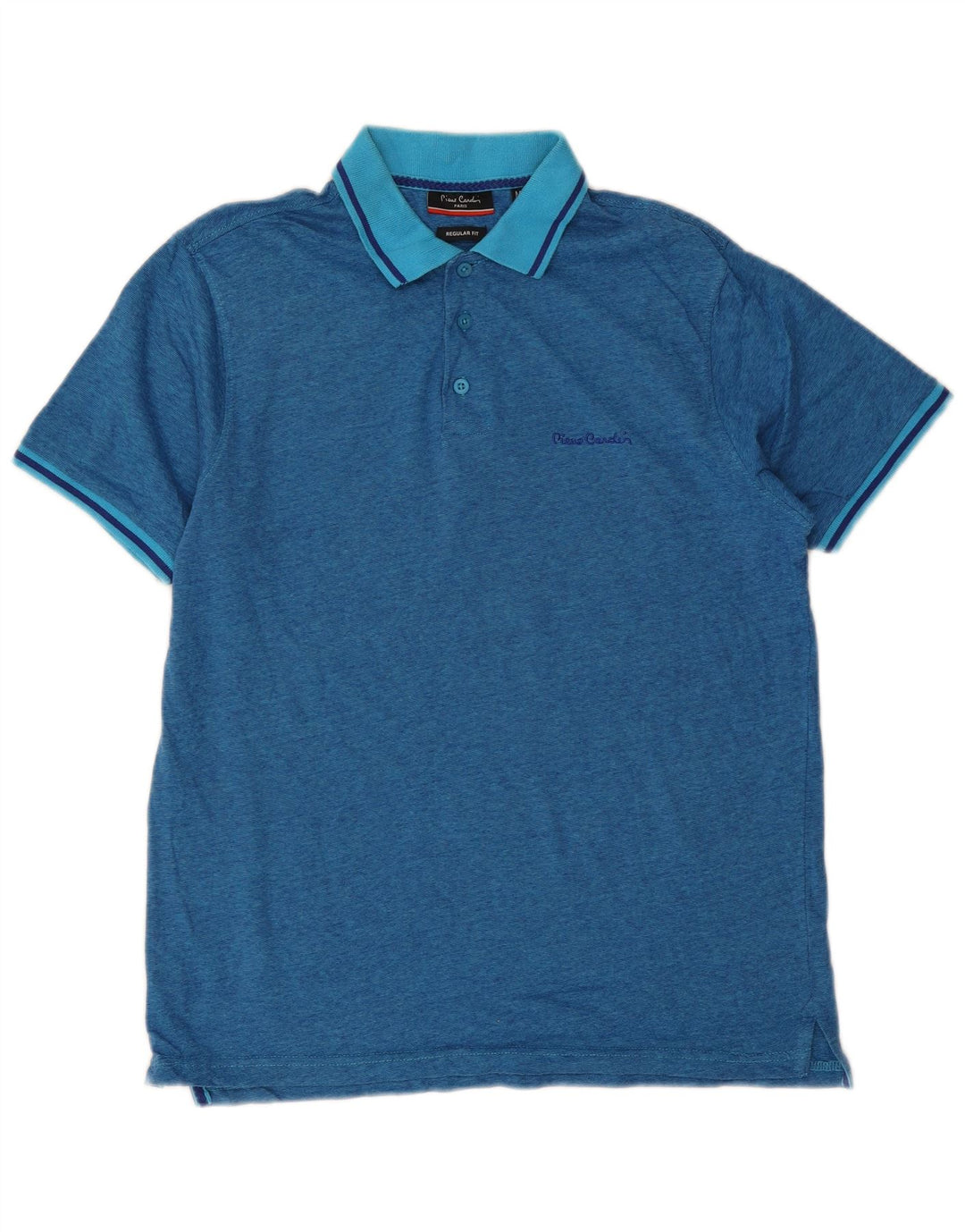 Polo da uomo vestibilità regolare Pierre Cardin in cotone blu medio