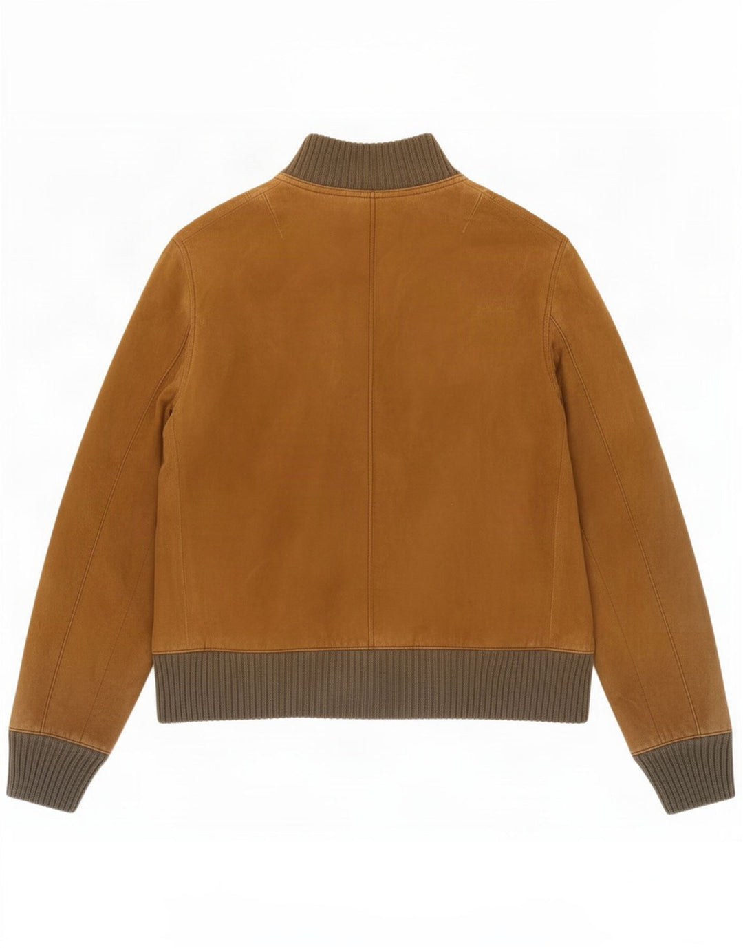 Giubbotto bomber vintage in pelle scamosciata da uomo UK 34 XS Marrone