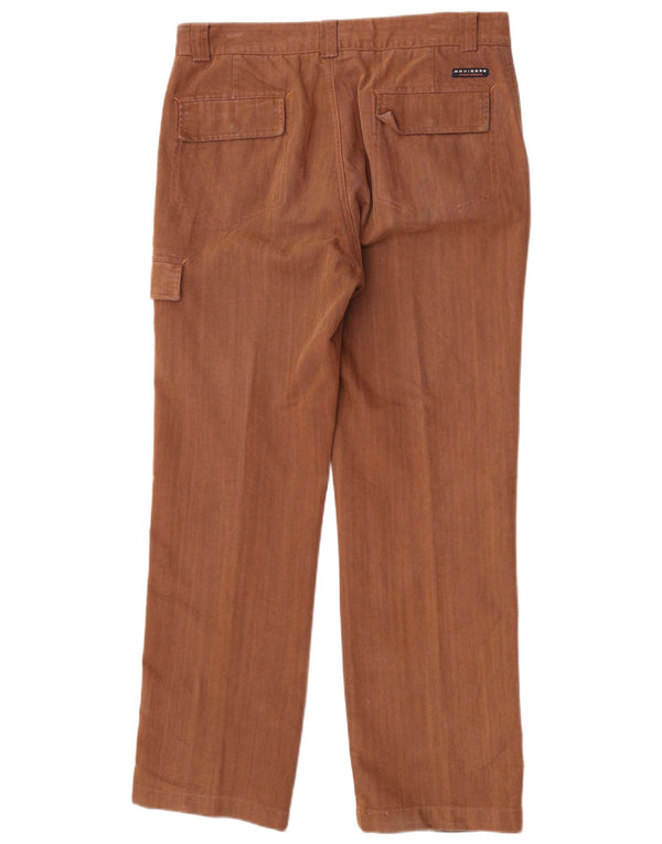 Pantaloni cargo dritti da uomo Navigare IT 50 Large W32 L30 Marrone a spina di pesce