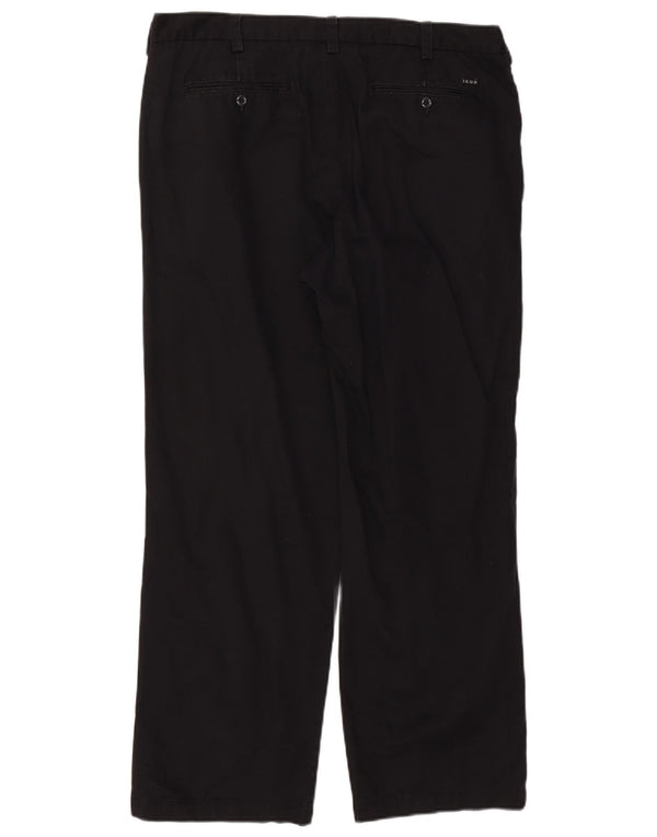 Pantaloni chino dritti da uomo Izod W38 L32 cotone nero classico