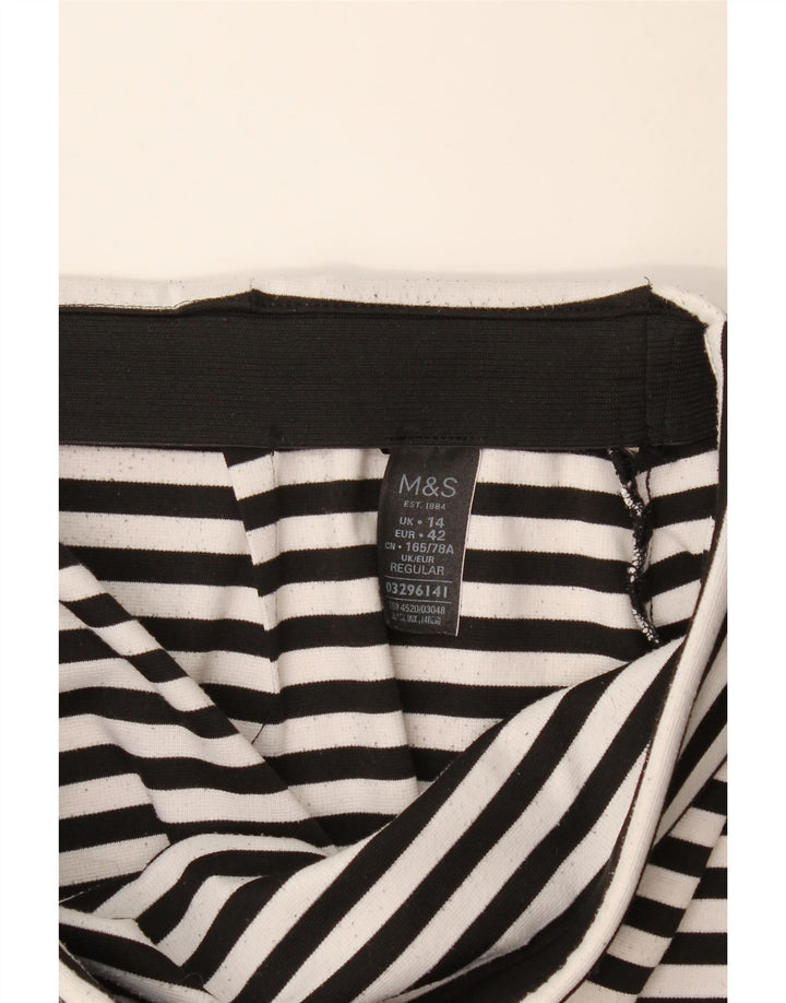 Gonna asimmetrica da donna Marks & Spencer UK 14 grande W34 a righe nere