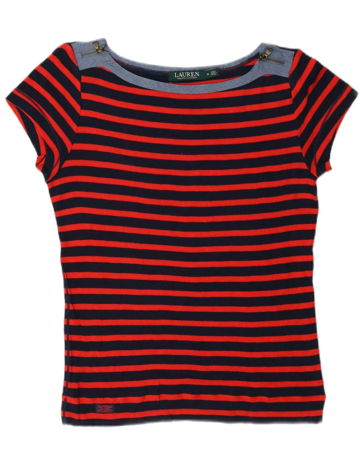 T-shirt da donna Ralph Lauren Top UK 14 a righe rosse medie