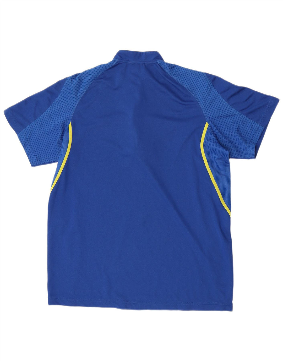 T-shirt Adidas da uomo con zip e collo in poliestere blu medio