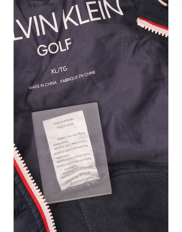 CALVIN KLEIN Gilet imbottito da uomo UK 42 XL Poliestere blu navy
