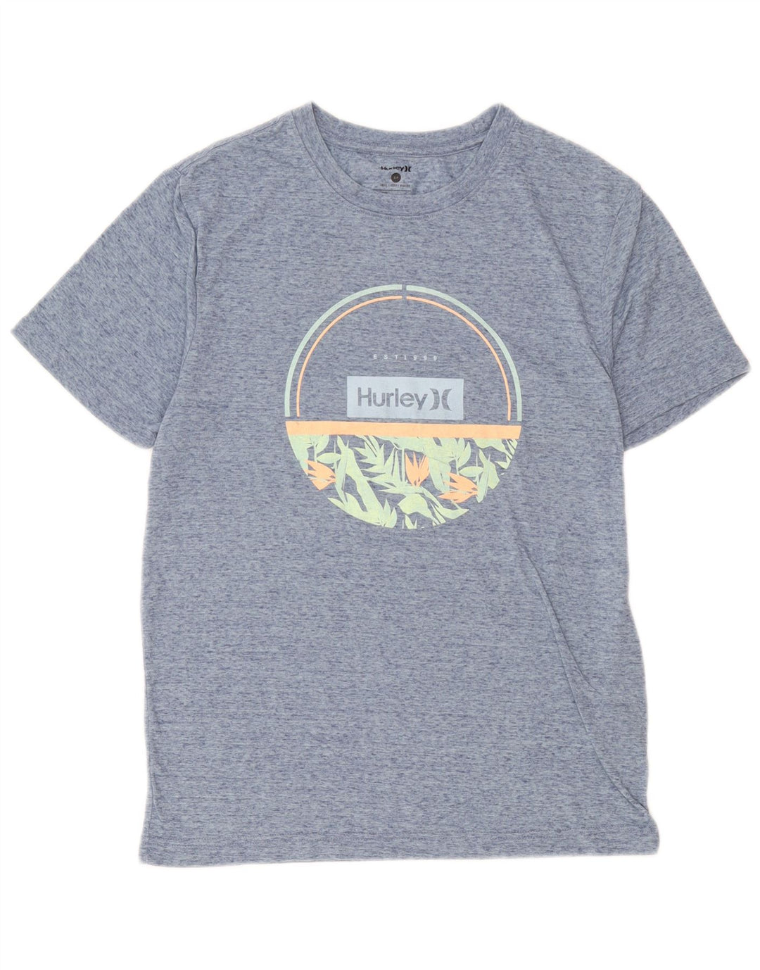 T-shirt grafica da uomo Hurley Top in poliestere chiazzato blu piccolo