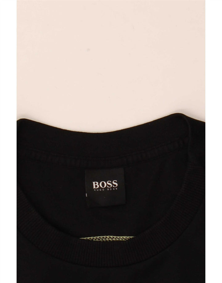Hugo Boss Felpa grafica da uomo Maglione grande cotone nero