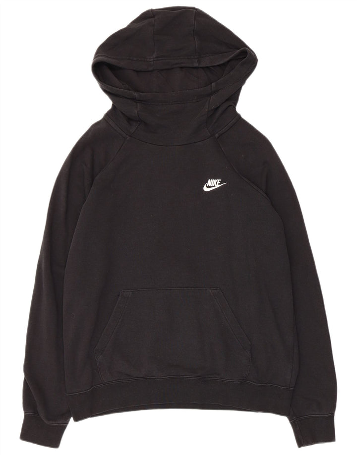 Felpa con cappuccio da uomo NIKE, cotone nero medio