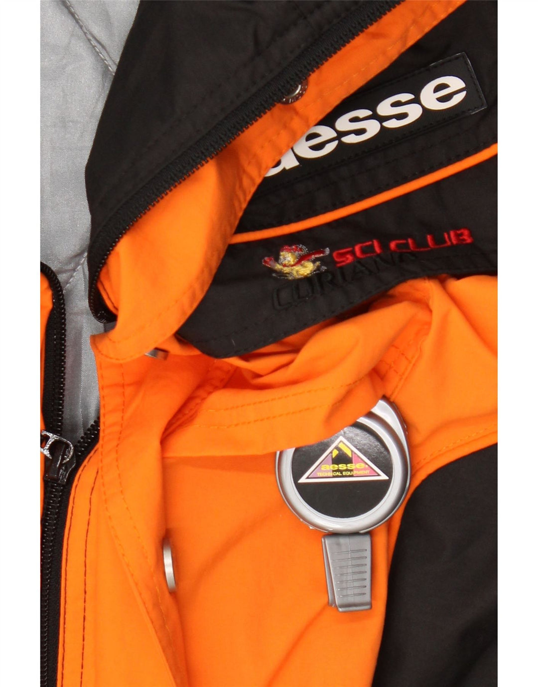 Giacca da sci con cappuccio da uomo Aesse IT 50 Large arancione color block in poliammide