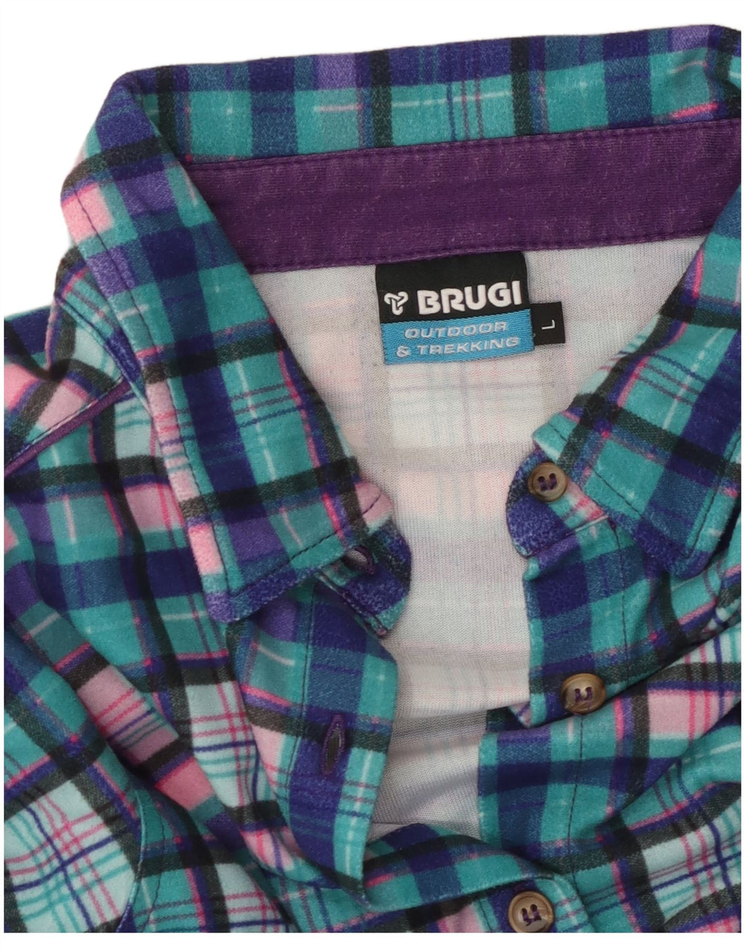 Camicia in flanella da donna BRUGI UK 14 grande quadri blu