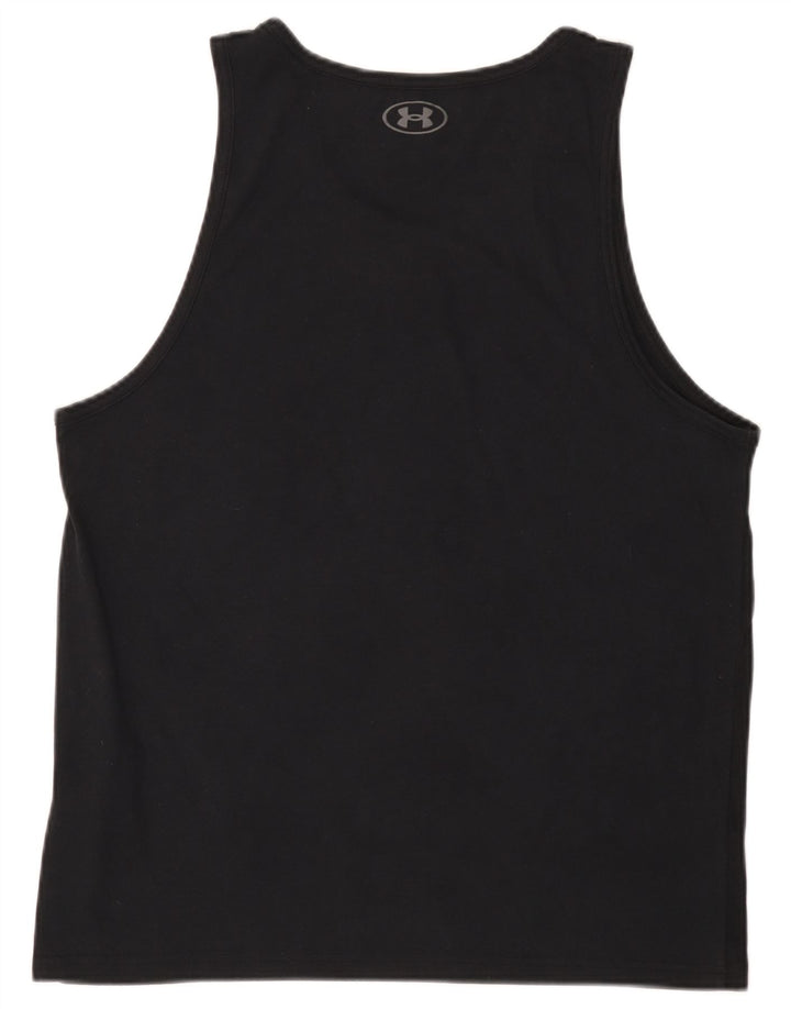 Canottiera grafica da uomo Under Armour grande in cotone nero