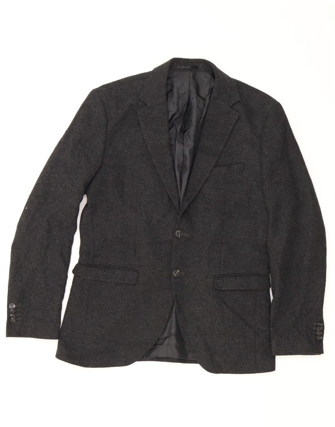 JACK & JONES Giacca blazer a 2 bottoni da uomo UK 42 XL Grigia a spina di pesce