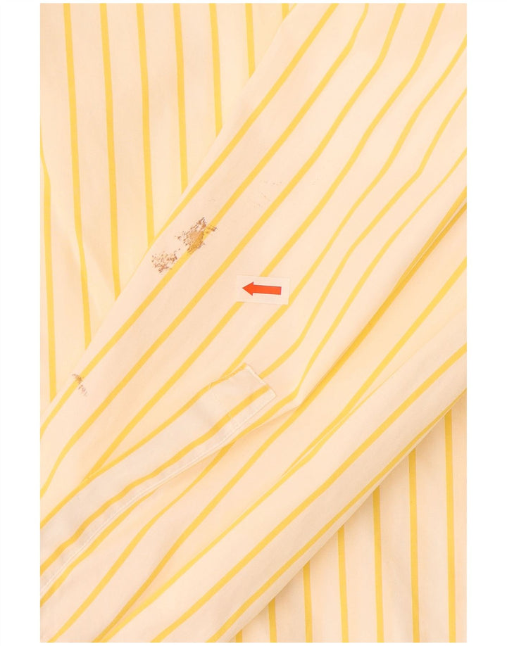 Camicia da uomo HUGO BOSS taglia 40 15 3/4 cotone a righe gialle medie