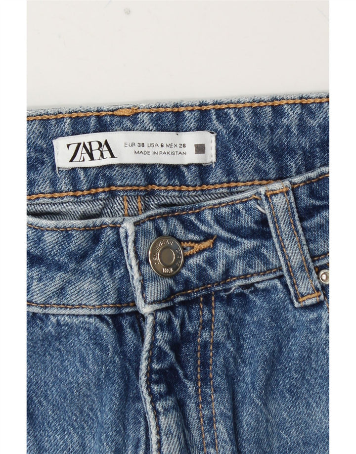 Jeans affusolati a vita alta da donna ZARA EU 38 Small W28 L28 Blu