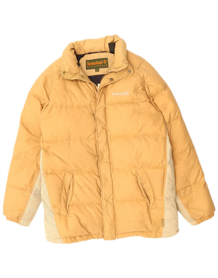 Giacca imbottita oversize da uomo Timberland Weathergear UK 36 piccola gialla