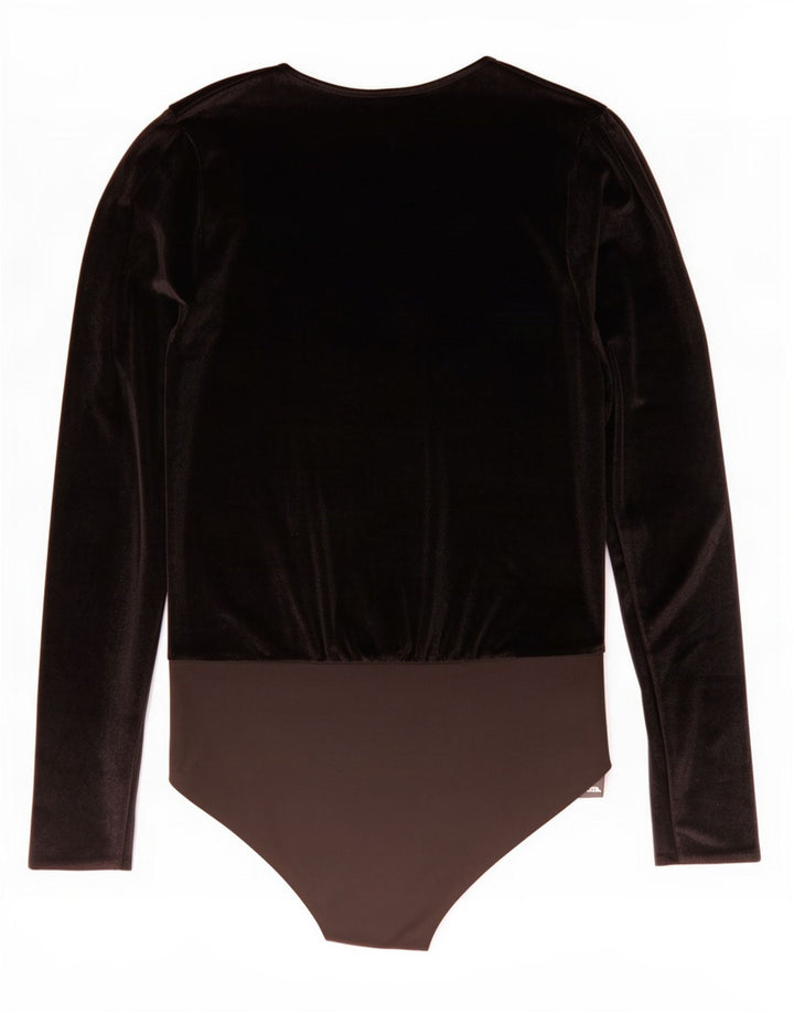 Body in velluto a maniche lunghe da donna Zara UK 12 Medium Black Colourblock