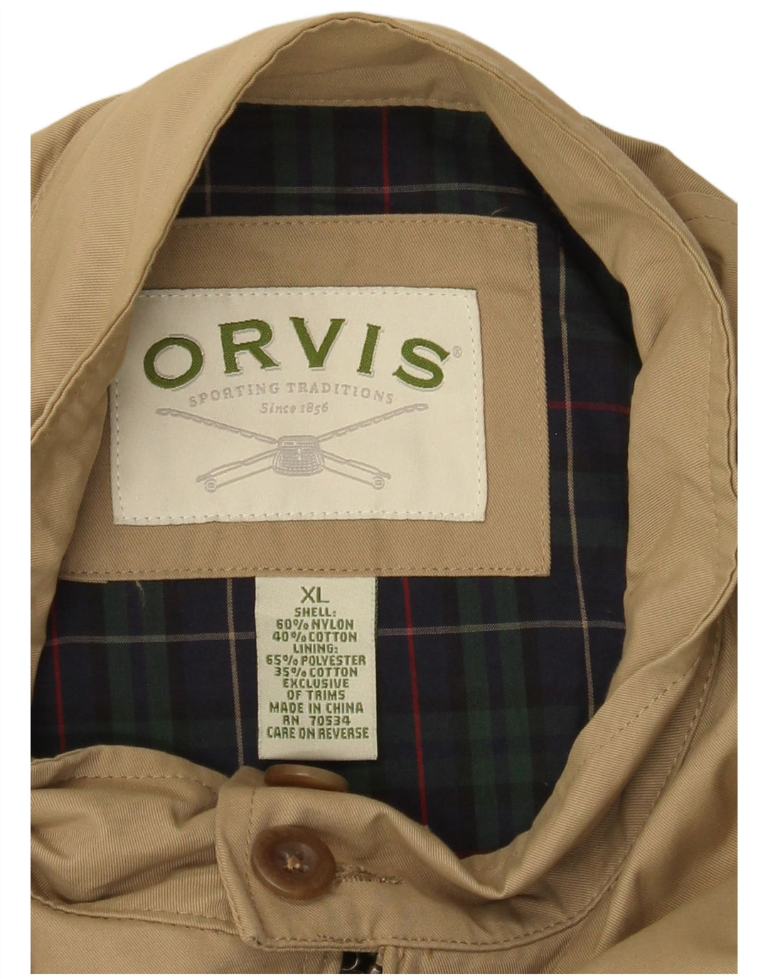 Giubbotto bomber da uomo Orvis UK 42 XL Nylon beige